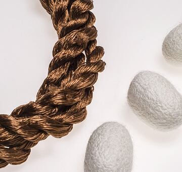 Natur Seidengarn zum Handsticken, braun 39-4
