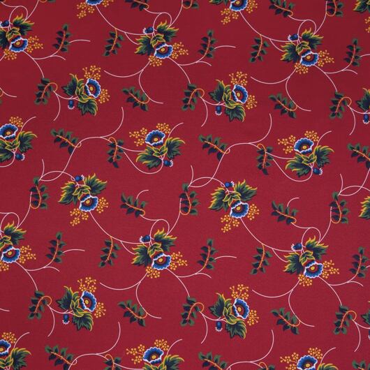 Biedermeier Stoff aus Cosmanoss, leichter Baumwollsatin, türkischrot, 0.55m