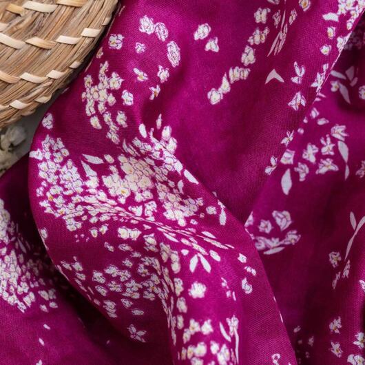 Nani IRO japanischer Stoff "Lei nani", Double-Gauze Bio-Baumwolle, magenta